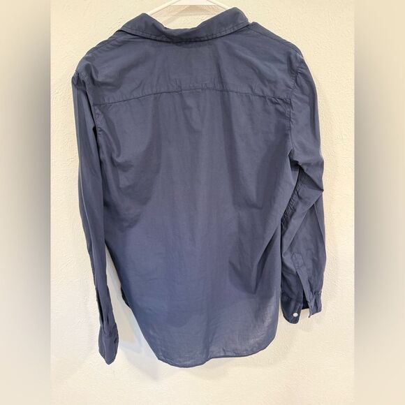 Frank & Eileen Navy Cotton The Eileen Relaxed Fit Light Button Down Shirt Sz XS - Picture 4 of 7